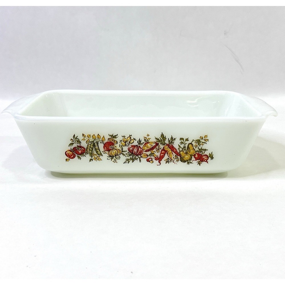Anchor Hocking Fire King Harvest Vegetable 1 Qt Loaf Pan 441 NOS USA